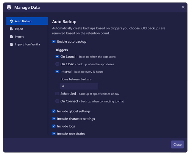 Auto backups